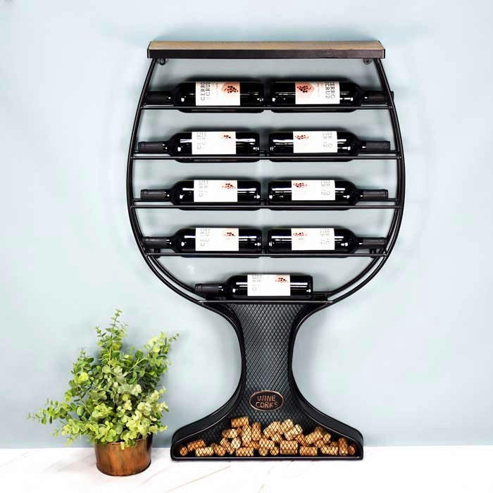 ETAJERĂ PENTRU STICLE DE VIN 67/16/104 cm  - Basics (67/16/104cm)