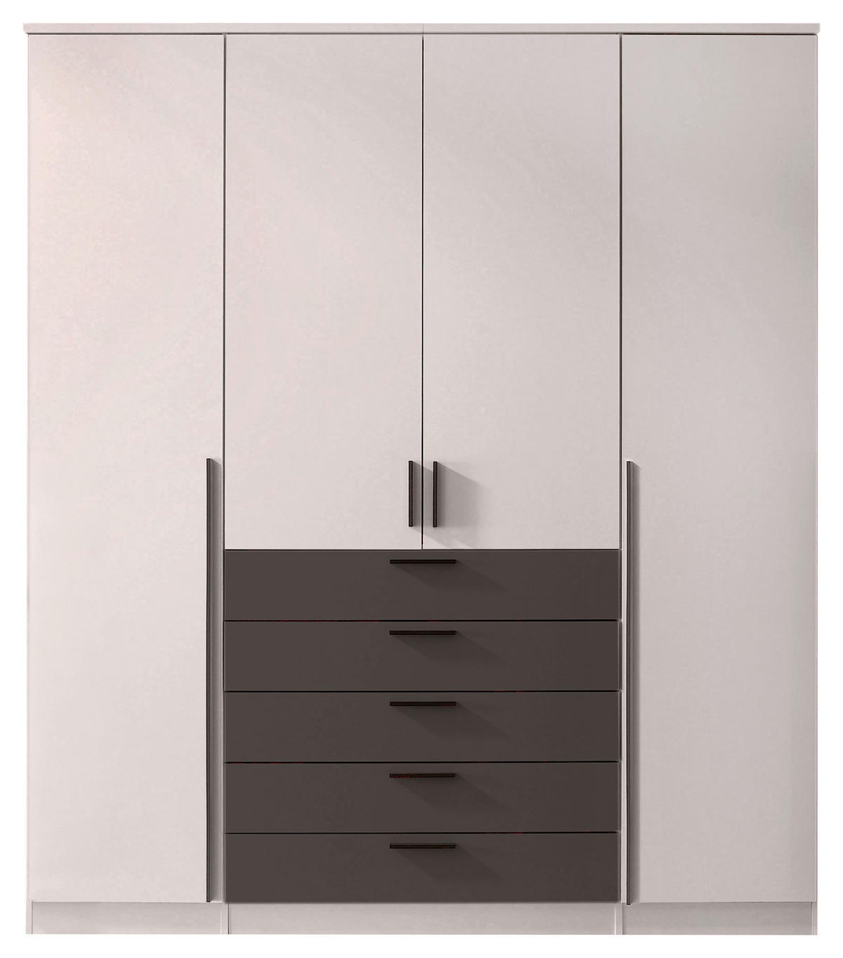 KLEIDERSCHRANK 181/210/52 cm,  in Graphitfarben, Kaschmir, 4 Tür(en)  - Kaschmir/Graphitfarben, Trend, Holzwerkstoff/Kunststoff (181/210/52cm) - Livetastic