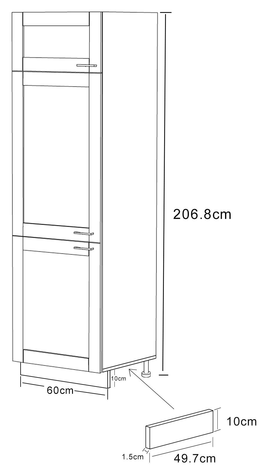GESCHIRRSCHRANK 60/207/57 cm  in Anthrazit, Weiss  - Weiss/Anthrazit, Trend, Holzwerkstoff/Kunststoff (60/207/57cm) - MID.YOU
