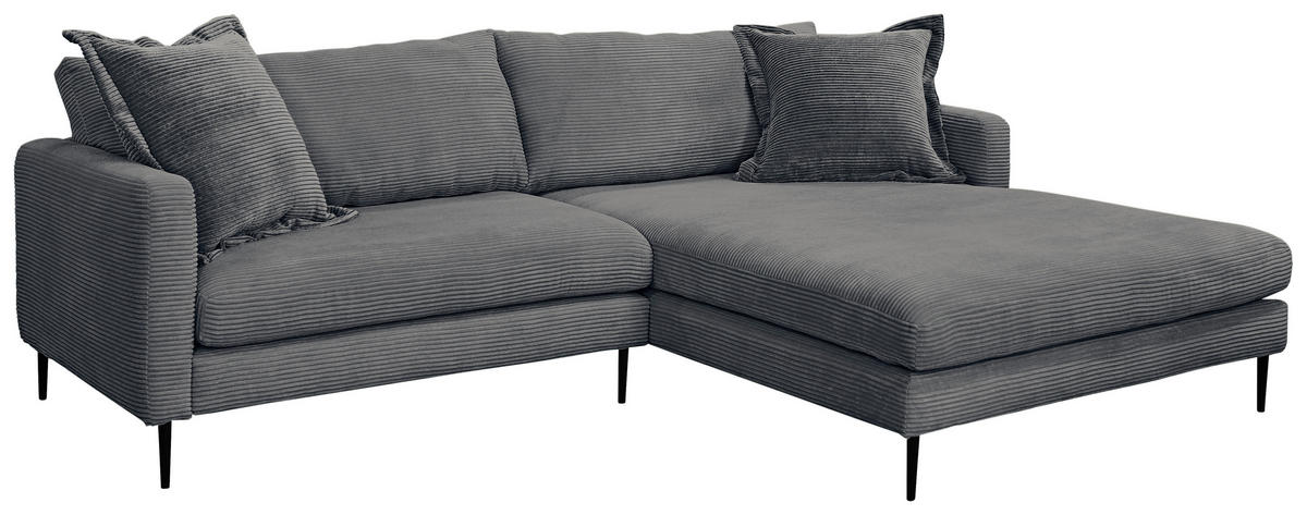 KUTNA GARNITURA tekstil  boje grafita   - boje grafita/crna, Design, tekstil/metal (268/193cm) - P & B