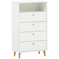 HIGHBOARD  60,2/104,4/33,05 cm 4 Schublade(n)  - Weiß/Grün, Design, Holz/Holzwerkstoff (60,2/104,4/33,05cm) - MID.YOU
