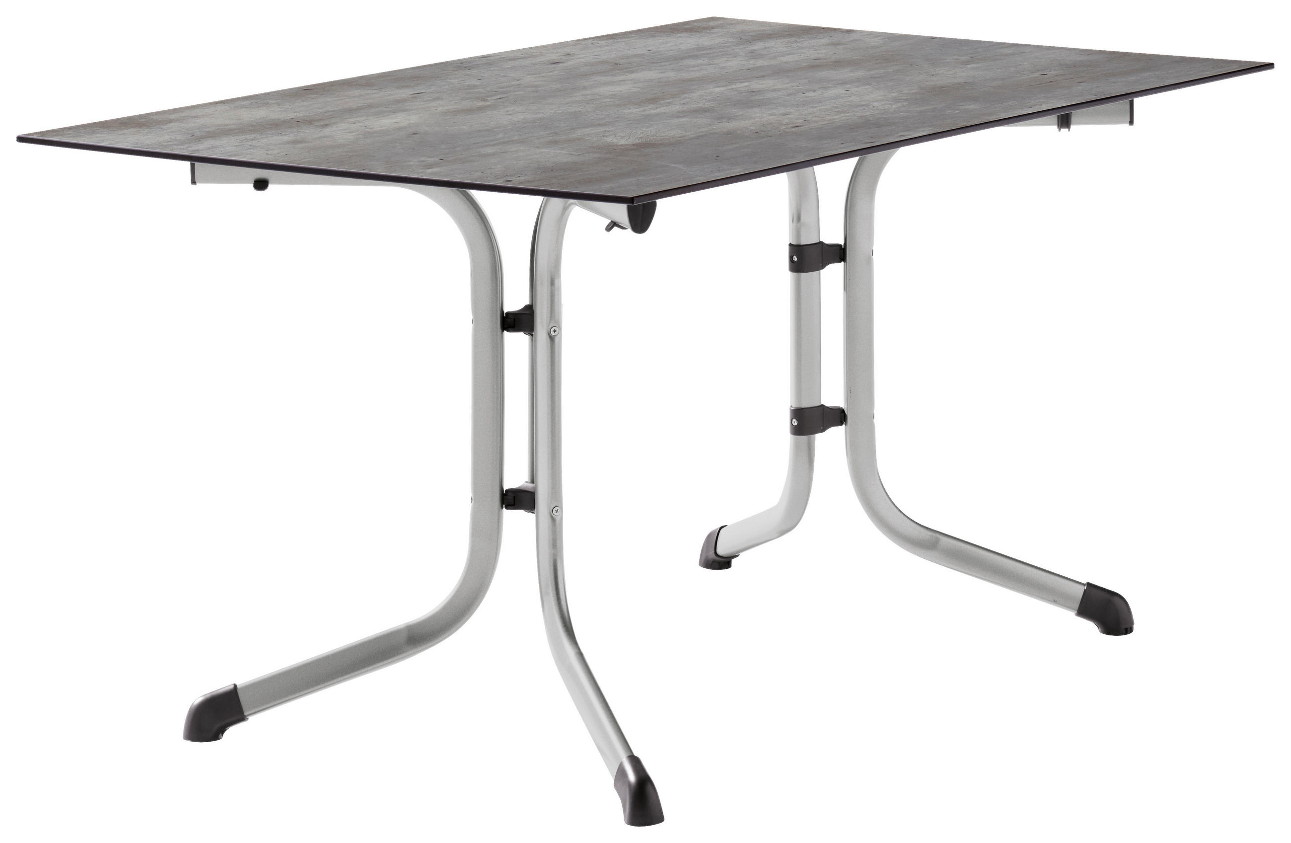 GARTENKLAPPTISCH 140/90/73 cm Metall, Kunststoff rechteckig  - Graphitfarben/Grau, Basics, Kunststoff/Metall (140/90/73cm) - Sieger