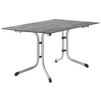 GARTENKLAPPTISCH 140/90/73 cm Metall, Kunststoff rechteckig  - Graphitfarben/Grau, Basics, Kunststoff/Metall (140/90/73cm) - Sieger