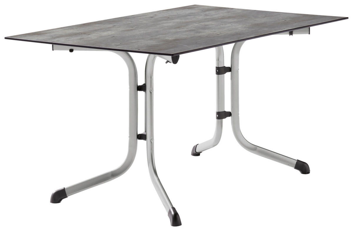 GARTENKLAPPTISCH 140/90/73 cm Metall, Kunststoff rechteckig  - Graphitfarben/Grau, Basics, Kunststoff/Metall (140/90/73cm) - Sieger