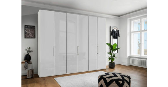 FALTTÜRENSCHRANK in Weiß - Chromfarben/Weiß, KONVENTIONELL, Glas/Holzwerkstoff (300/236/58cm) - Dieter Knoll