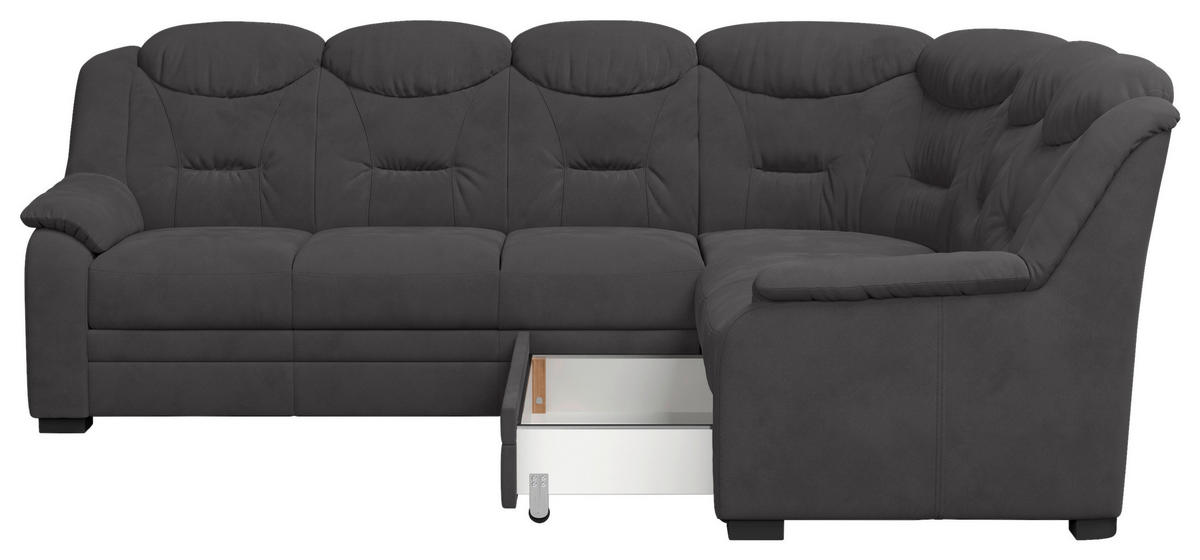ECKSOFA in Mikrofaser Anthrazit  263/211 cm  - Anthrazit/Schwarz, Basics, Kunststoff/Textil (263/211cm) - MID.YOU