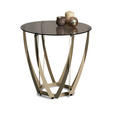 BEISTELLTISCH 50/50/50 cm Creme, Bronzefarben rund  - Creme/Bronzefarben, Basics, Glas/Metall (50/50/50cm) - Xora