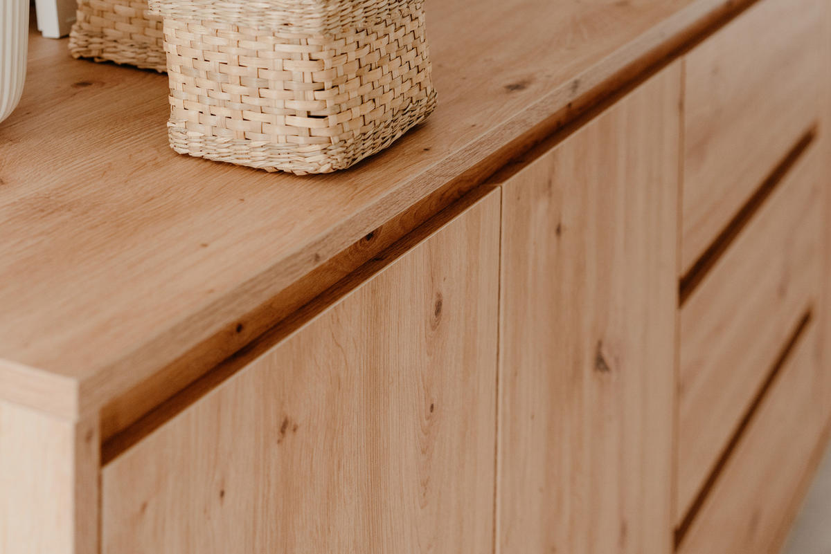 TV-ELEMENT - Anthrazit/Eiche Artisan, Design, Holzwerkstoff/Metall (150/49/40cm) - MID.YOU