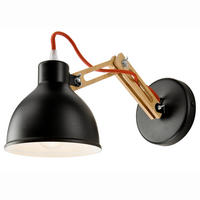 WANDLEUCHTE Marcello 35/25 cm  - Schwarz/Kernbuche, Design, Holz/Metall (35/25cm)