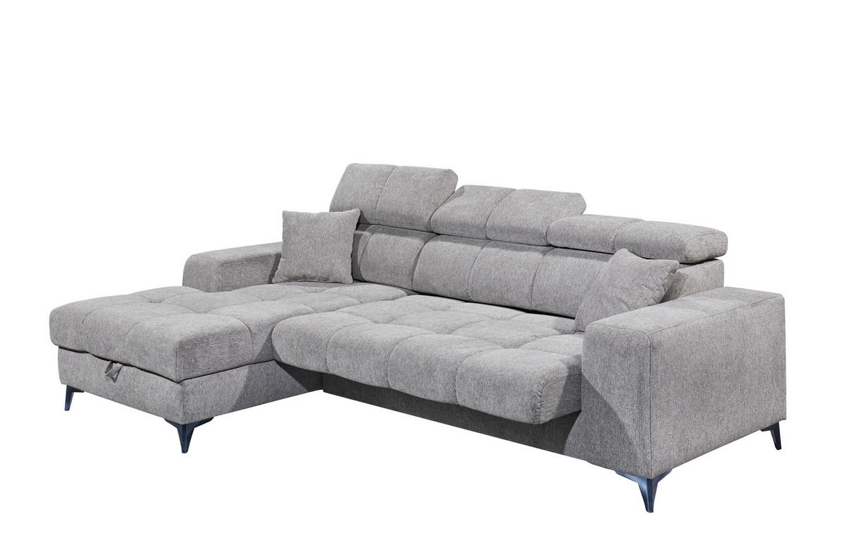ECKSOFA in Chenille Taupe  - Taupe/Schwarz, Konventionell, Kunststoff/Textil (172/268cm) - MID.YOU