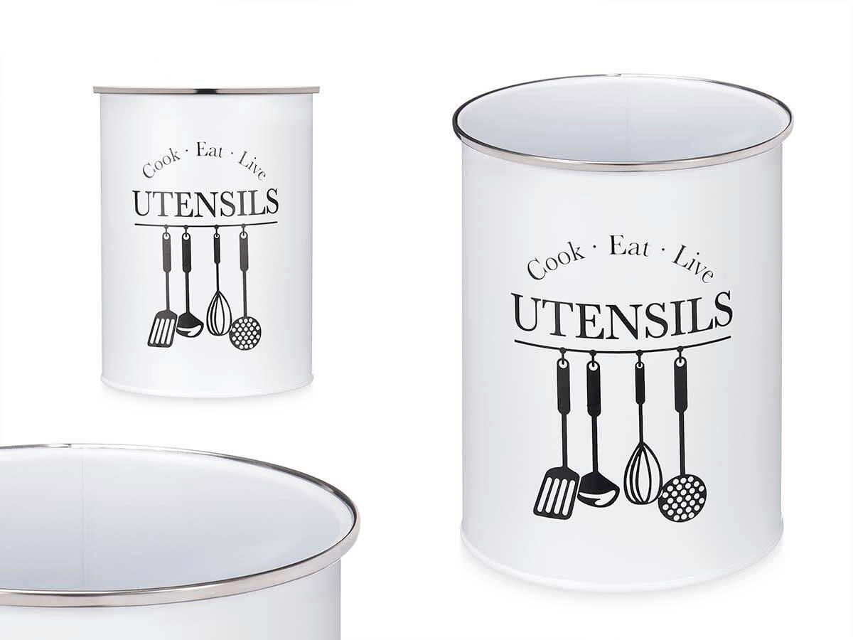 DRŽAČ KUHINJSKOG PRIBORA KINVARA  - bijela, Basics, metal (17,5/13/13cm)