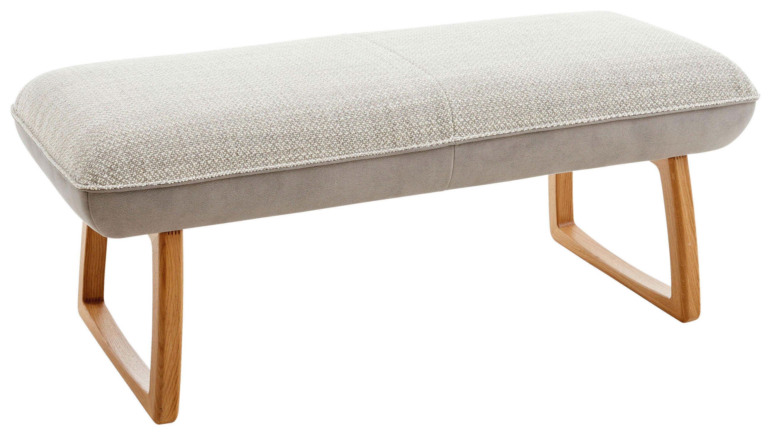 HOCKERBANK 120/49/51 cm Flachgewebe, Mikrofaser Grau Holz  - Wildeiche/Grau, Design, Holz/Textil (120/49/51cm) - Koinor