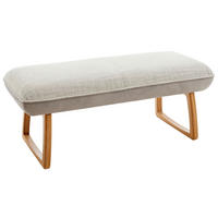 HOCKERBANK 120/49/51 cm Flachgewebe, Mikrofaser Grau Holz  - Wildeiche/Grau, Design, Holz/Textil (120/49/51cm) - Koinor