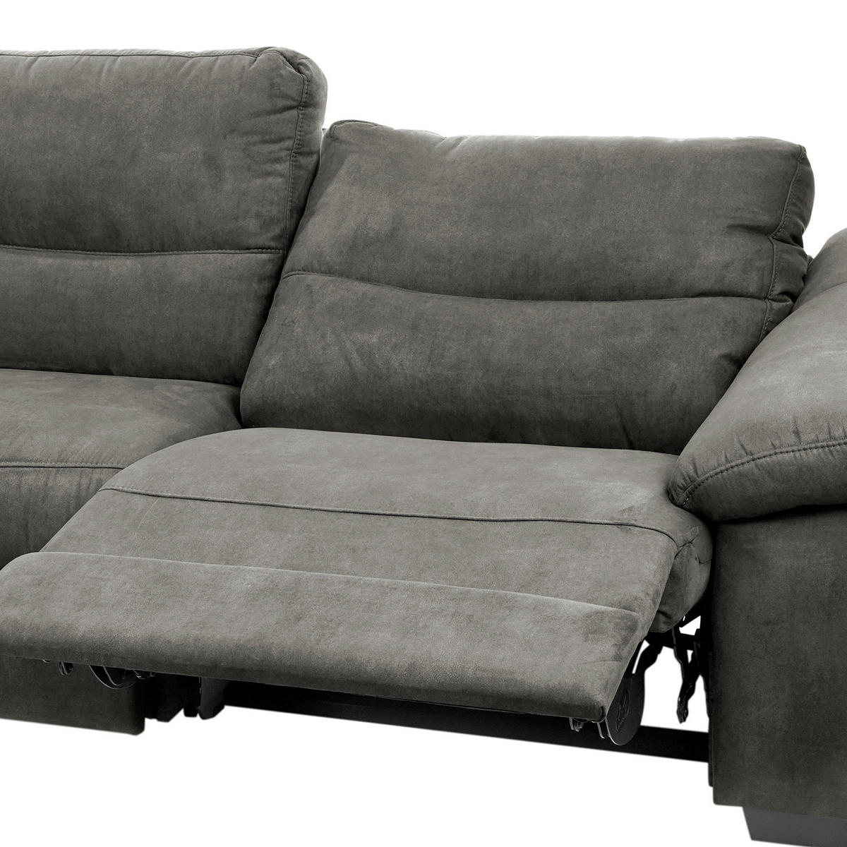 2,5-SITZER HAMPTON Flachgewebe Anthrazit  - Anthrazit/Schwarz, Design, Holz/Textil (214/97/97cm) - Livetastic