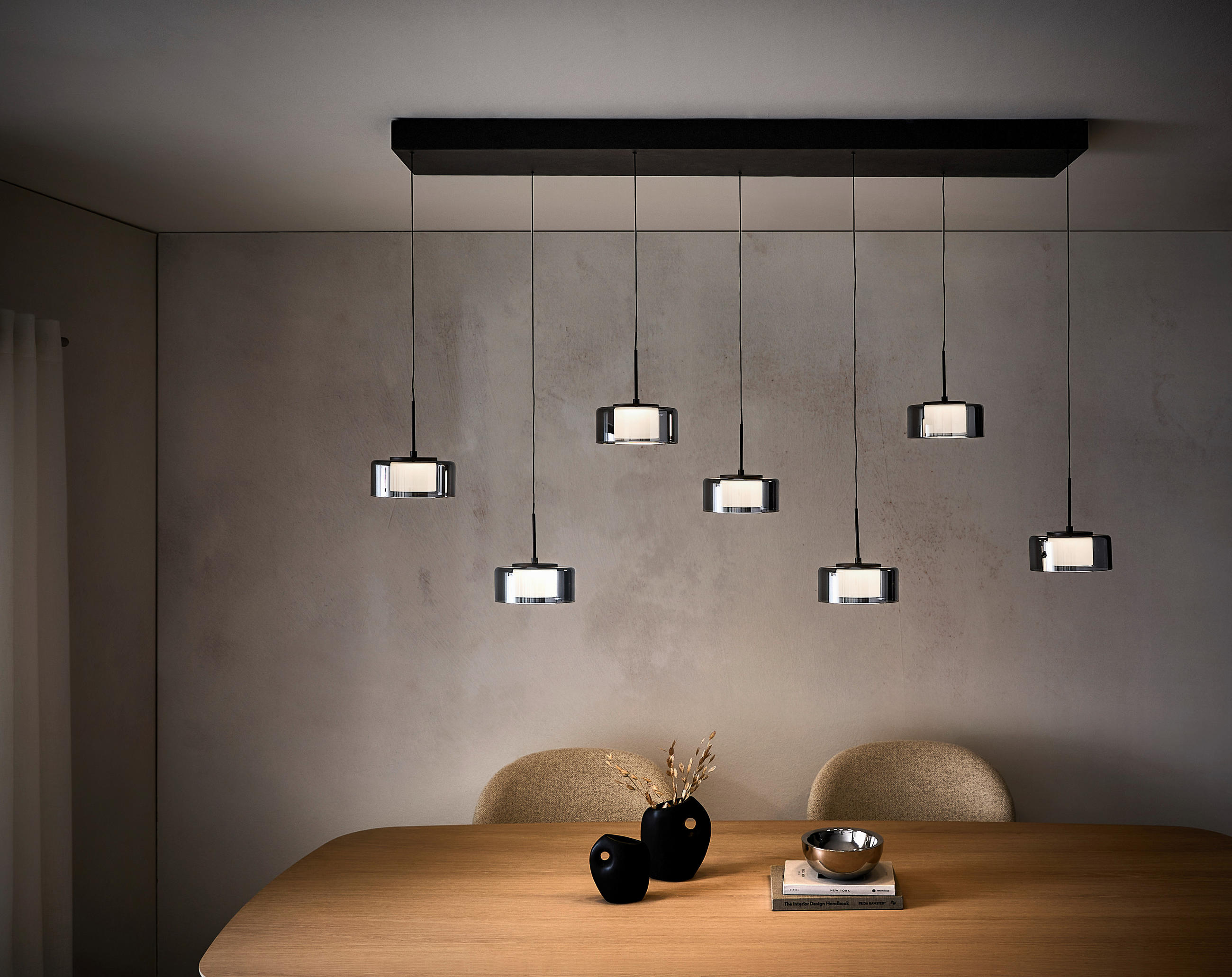 ZÁVĚSNÉ LED SVÍTIDLO, 126/21/180 cm - černá, Design, kov/plast (126/21/180cm)