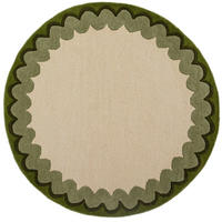 WOLLTEPPICH 160/160 cm Wiggle Grün rund  - Grün, Basics, Textil (160/160cm) - Flair Rugs