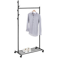 KLEIDERWAGEN in Schwarz 84.5/170.5/45 cm   - Schwarz, Basics, Kunststoff/Metall (84.5/170.5/45cm) - Boxxx