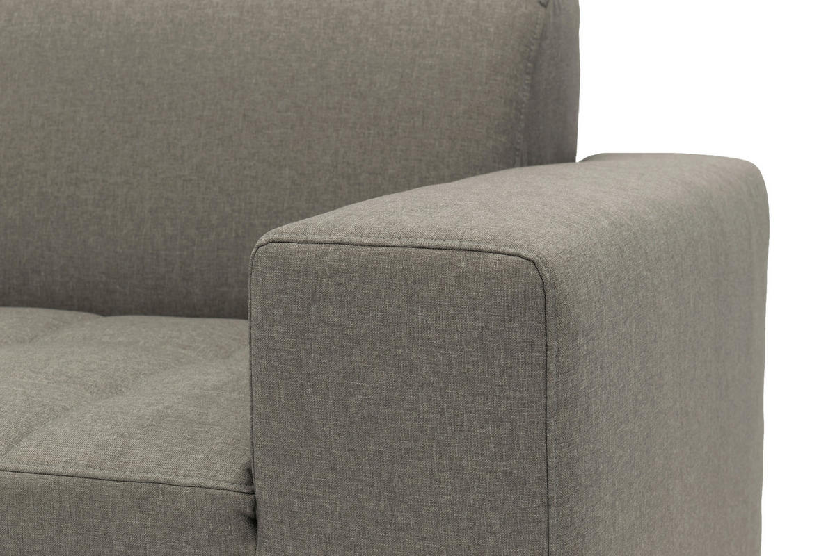 ECKSOFA SUGAR Silberfarben Webstoff  - Chromfarben/Silberfarben, Basics, Textil/Metall (266/162cm) - MID.YOU