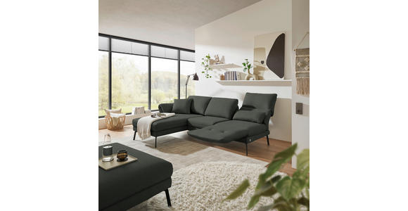 ECKSOFA  in Flachgewebe Grün  175-224/255-365 cm  - Schwarz/Grün, Design, Textil/Metall (175-224/255-365cm) - Dieter Knoll