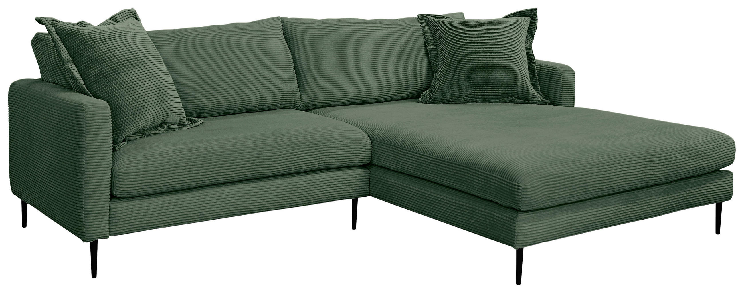 KUTNA GARNITURA tekstil  tamno zelena   - tamno zelena/crna, Design, tekstil/metal (268/193cm) - P & B