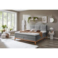 BOXSPRINGBETT 180/200 cm  in Grau  - Eichefarben/Grau, KONVENTIONELL, Holz/Textil (180/200cm) - Carryhome