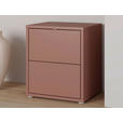 NACHTSCHRANK 50/58/42 cm  - Silberfarben/Terracotta, Trend, Holzwerkstoff/Kunststoff (50/58/42cm) - Carryhome