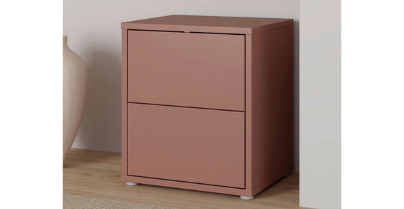 NACHTSCHRANK 50/58/42 cm  - Silberfarben/Terracotta, Trend, Holzwerkstoff/Kunststoff (50/58/42cm) - Carryhome