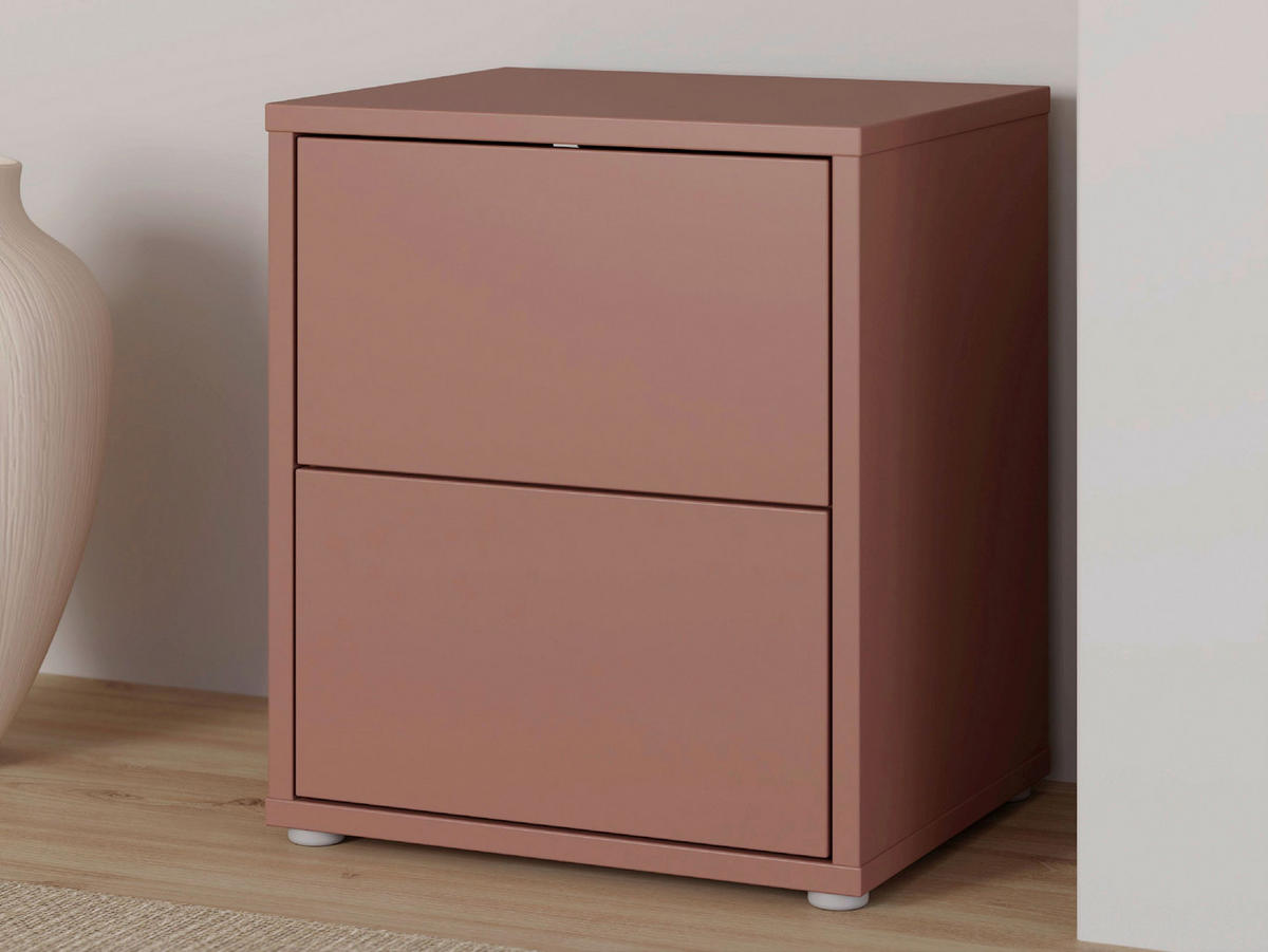 NACHTSCHRANK 50/58/42 cm  - Silberfarben/Terracotta, Trend, Holzwerkstoff/Kunststoff (50/58/42cm) - Carryhome