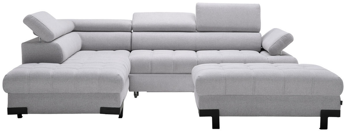KUTNA GARNITURA tekstil  siva   - siva/crna, Design, tekstil/metal (223/263cm) - Welnova