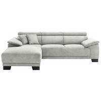ECKSOFA in Cord Hellgrau  - Hellgrau/Schwarz, Design, Holz/Textil (174/270cm) - Pure Home Lifestyle