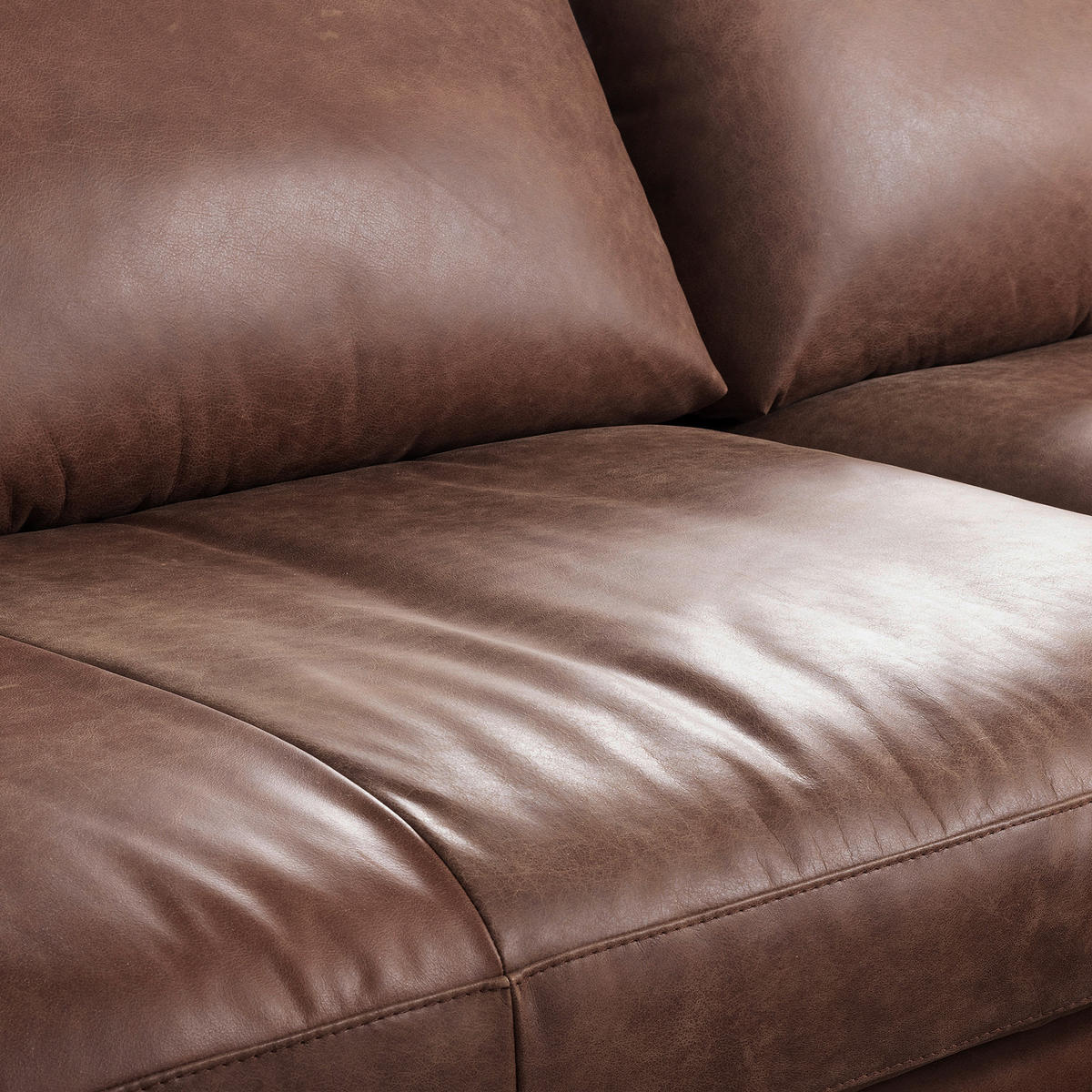 ECKSOFA in Echtleder Braun  313/172 cm  - Schwarz/Braun, Design, Leder/Metall (313/172cm) - Livetastic