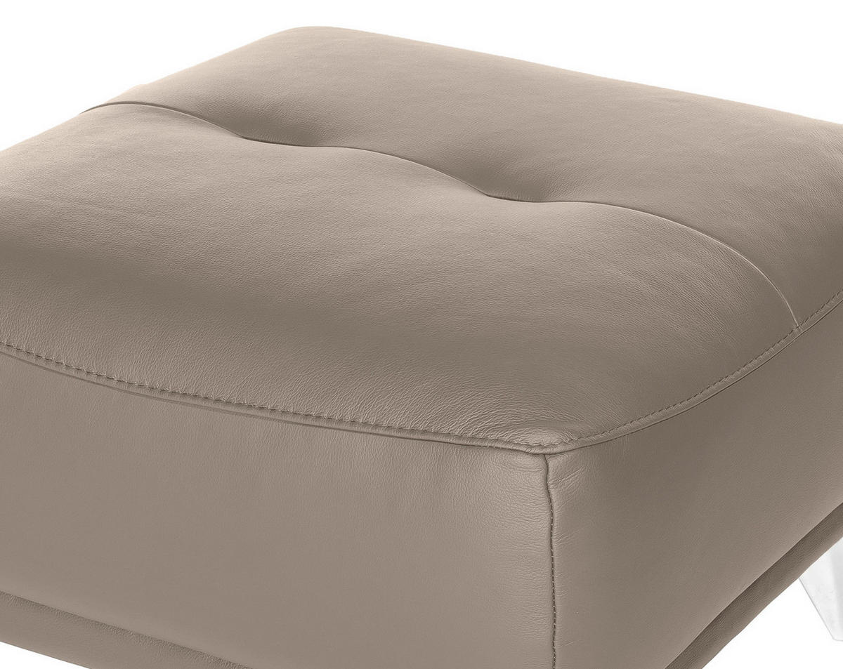 HOCKER in Textil Sandfarben  - Sandfarben/Chromfarben, Modern, Textil/Metall (65/46/65cm) - MID.YOU
