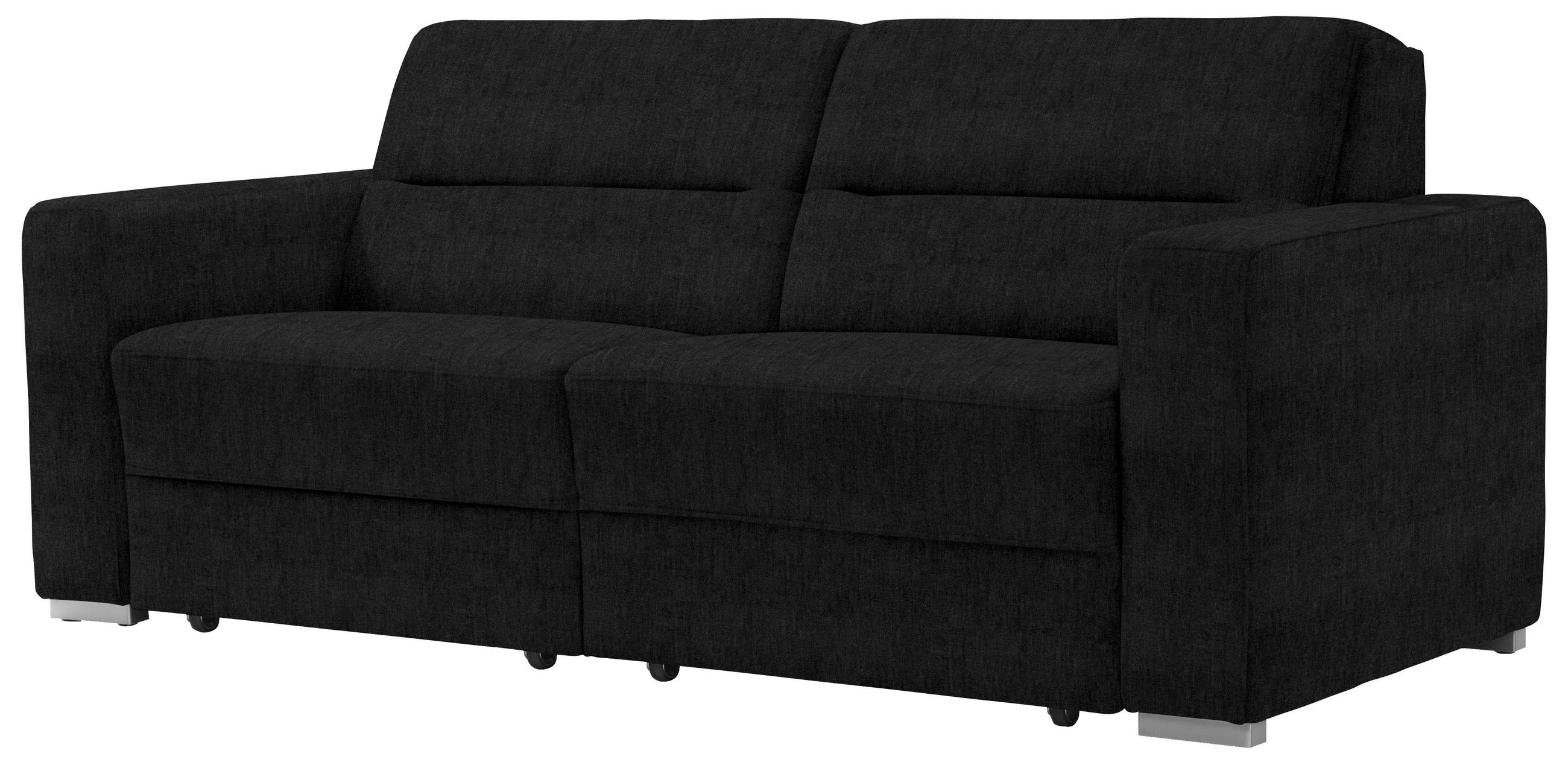 SCHLAFSOFA in Schwarz  - Schwarz, KONVENTIONELL, Textil/Metall (202/86/92cm) - Sedda