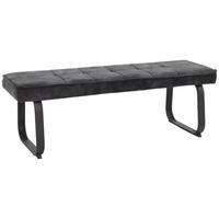 SITZBANK 140/48/45 cm Samt, Velours Anthrazit Metall  - Anthrazit, Design, Textil/Metall (140/48/45cm) - Carryhome