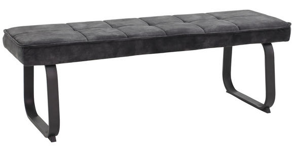 SITZBANK 140/48/45 cm Samt, Velours Anthrazit Metall - Anthrazit, Design, Textil/Metall (140/48/45cm) - Carryhome