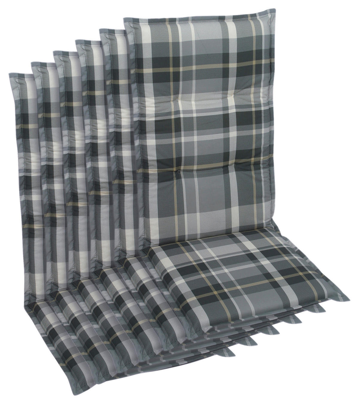 SESSELAUFLAGENSET in Grau Karo  - Grau, Basics, Textil (50/6/120cm)