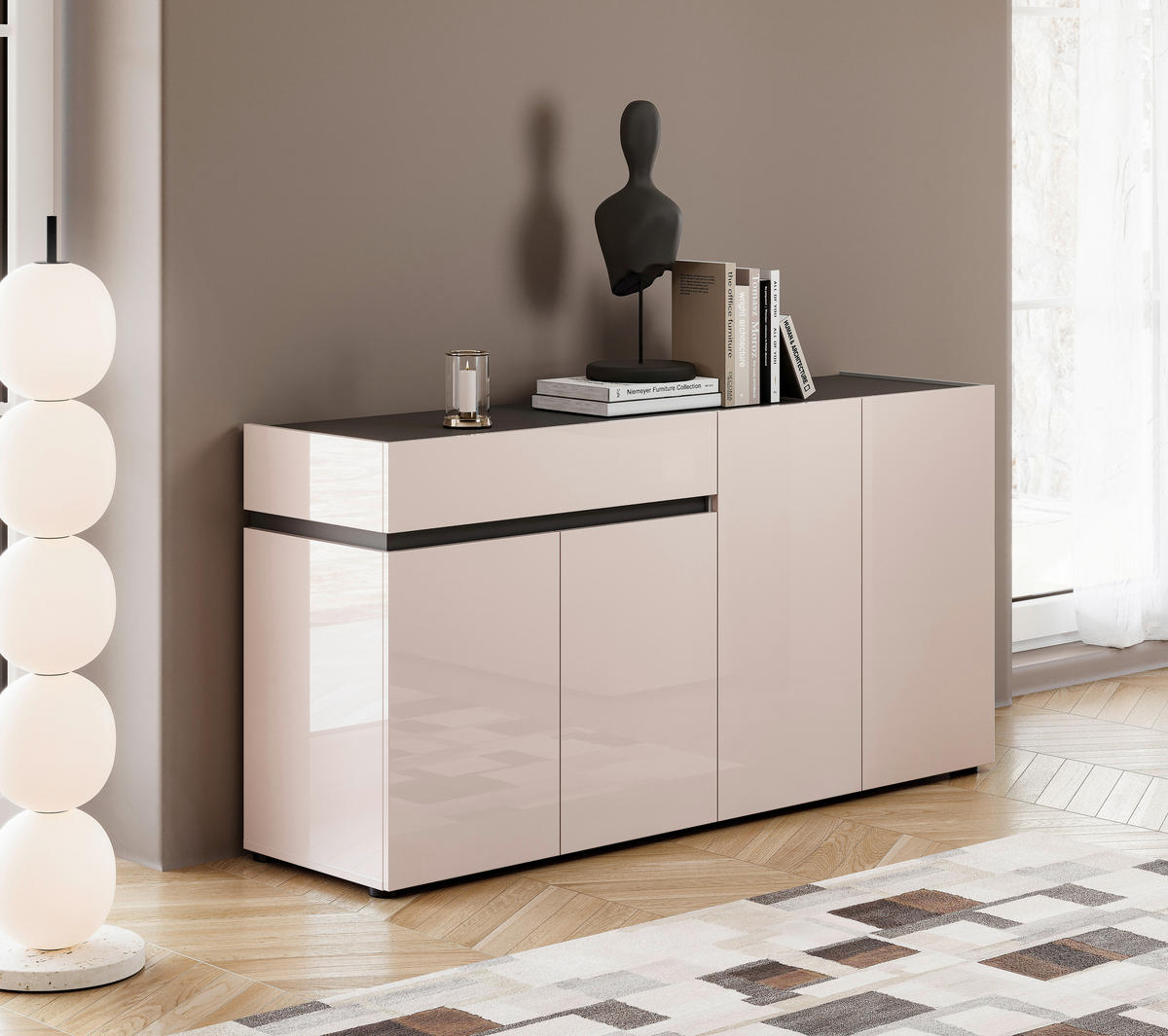 SIDEBOARD  160,2/80,1/42,6 cm 1 Schublade(n)  - Kaschmir/Anthrazit, Design, Holzwerkstoff/Kunststoff (160,2/80,1/42,6cm) - Voleo