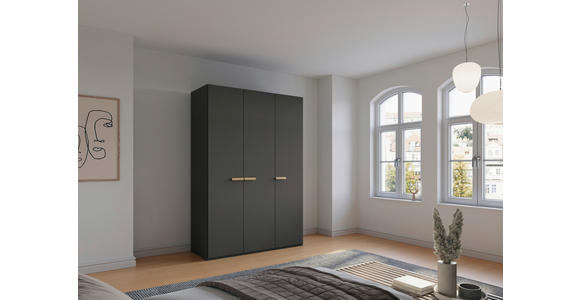 DREHTÜRENSCHRANK 151/235/60 cm 3-türig Graphitfarben - Graphitfarben, Trend, Holz/Holzwerkstoff (151/235/60cm) - Novel