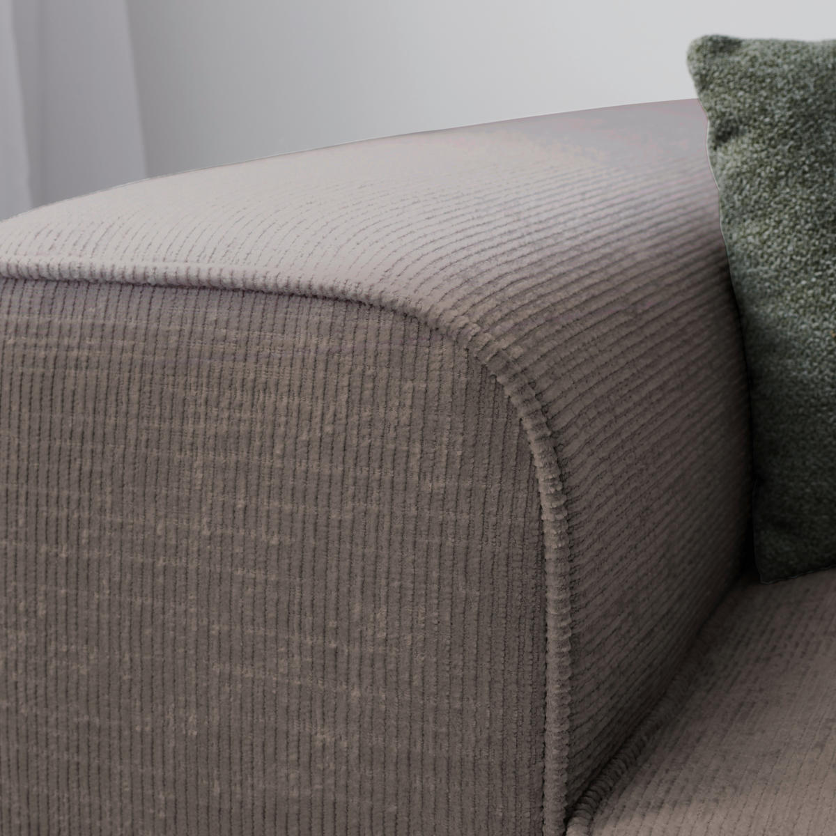 ECKSOFA in Plüsch Graubraun  - Graubraun/Blaugrau, Design, Kunststoff/Textil (288/152cm) - Xora