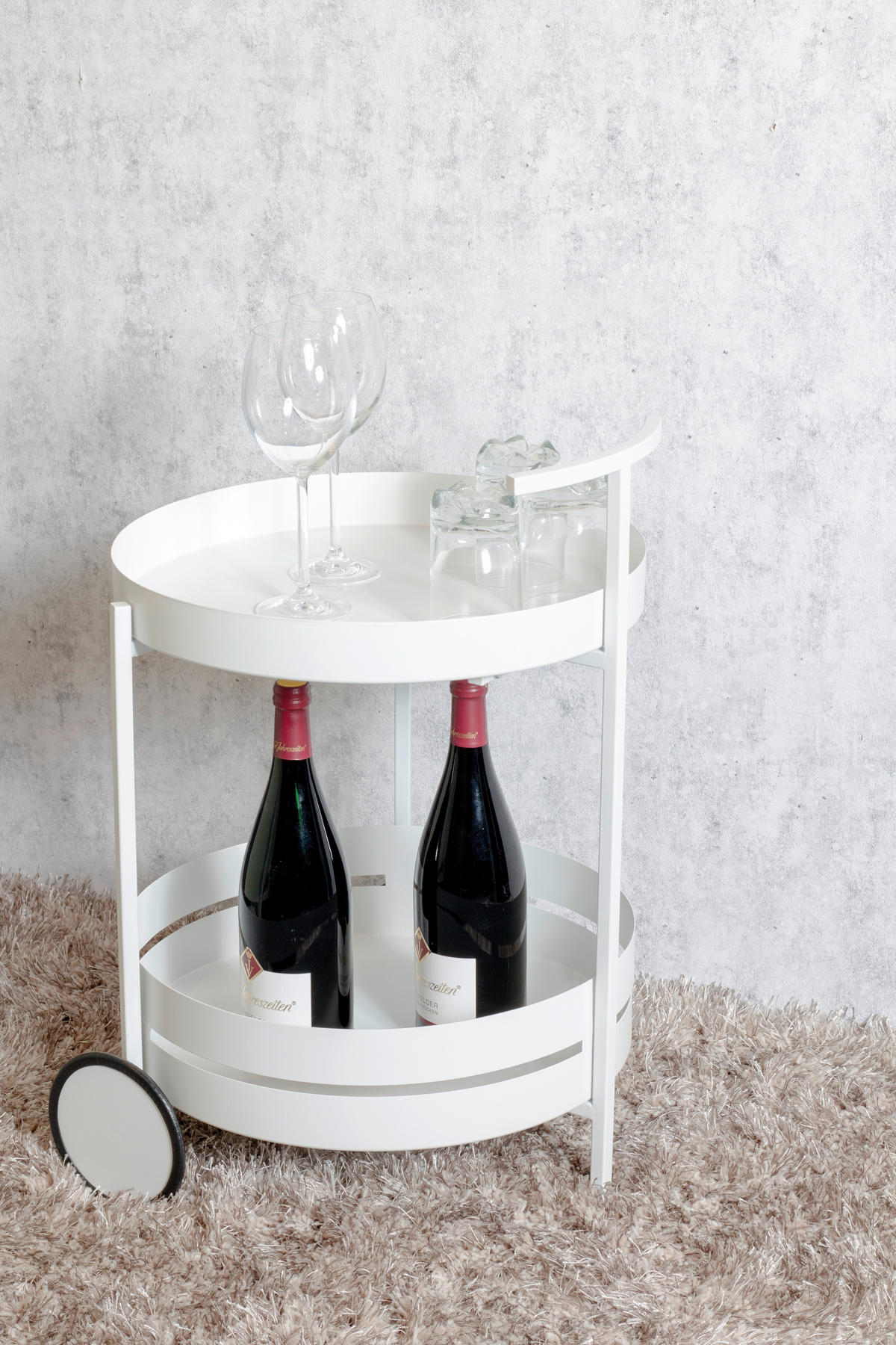 SERVÍROVACÍ VOZÍK, biela, 42/42/62 cm - biela, Design, kov (42/42/62cm)