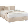 BOXBETT 120/200 cm in Beige - Chromfarben/Beige, KONVENTIONELL, Kunststoff/Textil (120/200cm) - Carryhome