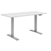 SCHREIBTISCH 135/68/72 cm  in Weiss  - Weiss/Silberfarben, Konventionell, Holzwerkstoff/Metall (135/68/72cm) - Voleo