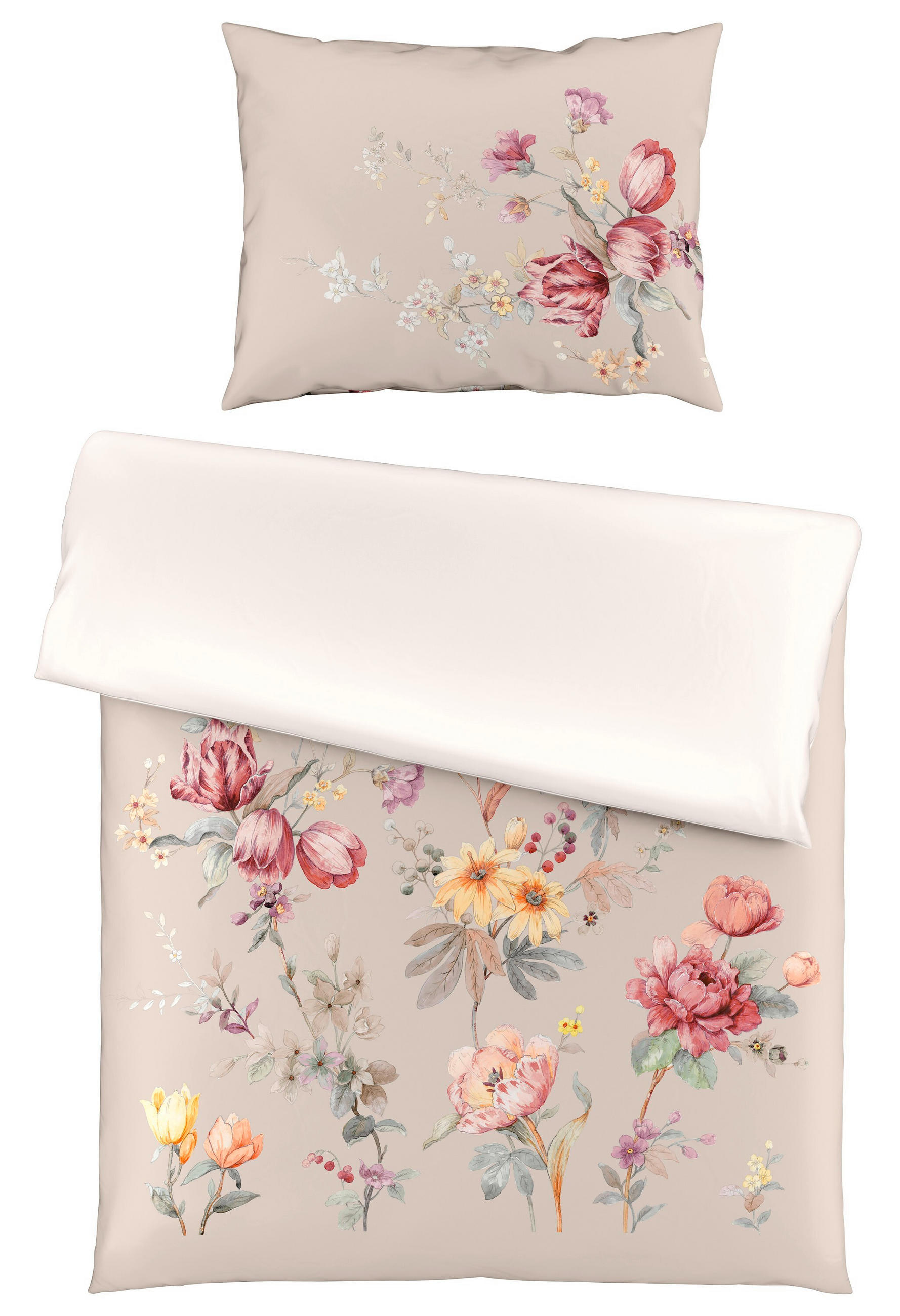 ÁGYNEMŰHUZAT-GARNITÚRA 140/200 cm  - krém/sötét rózsaszín, Basics, textil (140/200cm) - Fleuresse