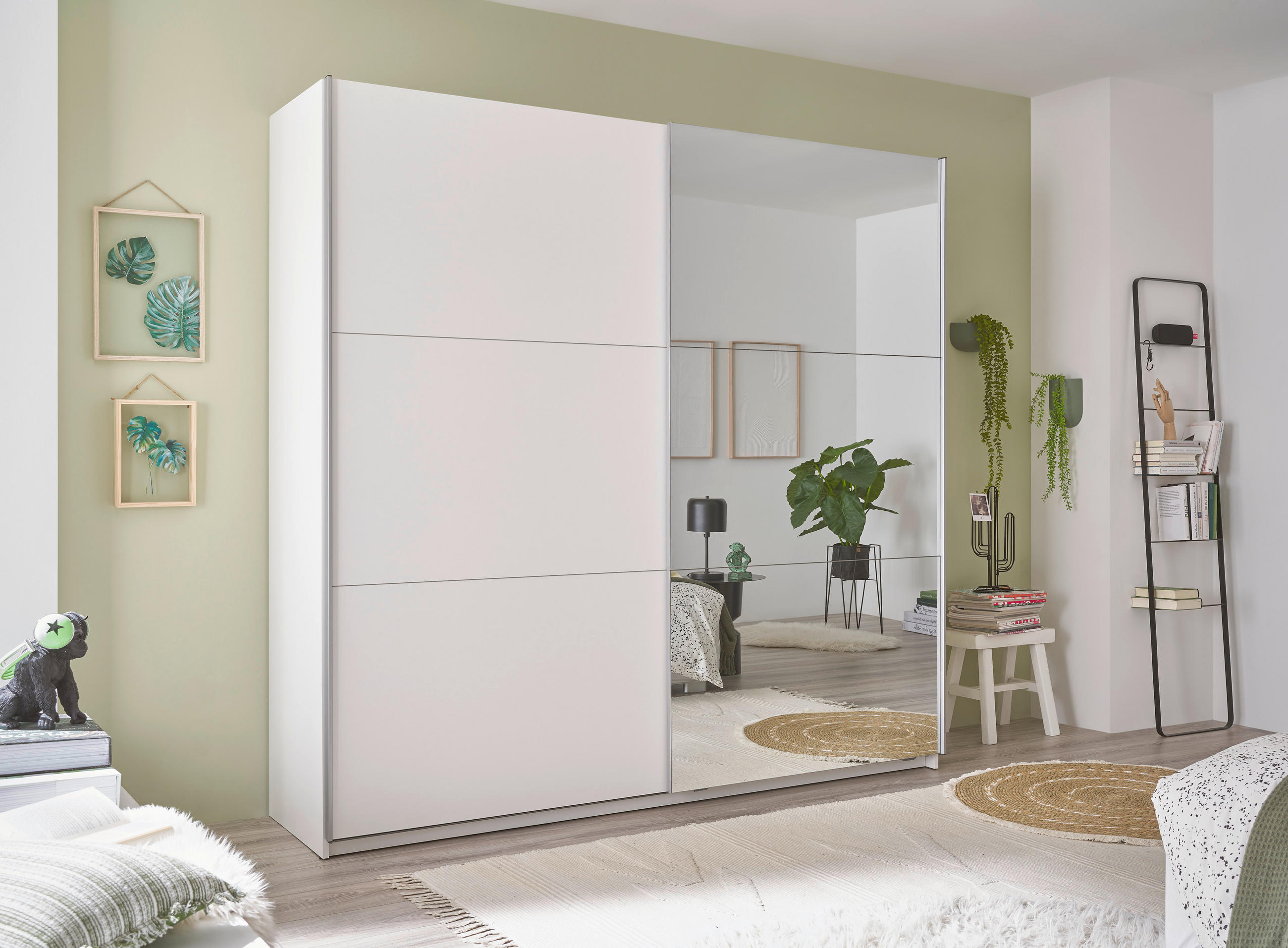 ORMAR S KLIZNIM VRATIMA bijela   - bijela/boje aluminija, Moderno, drvni materijal/metal (208,2/205/57,4cm) - MID.YOU