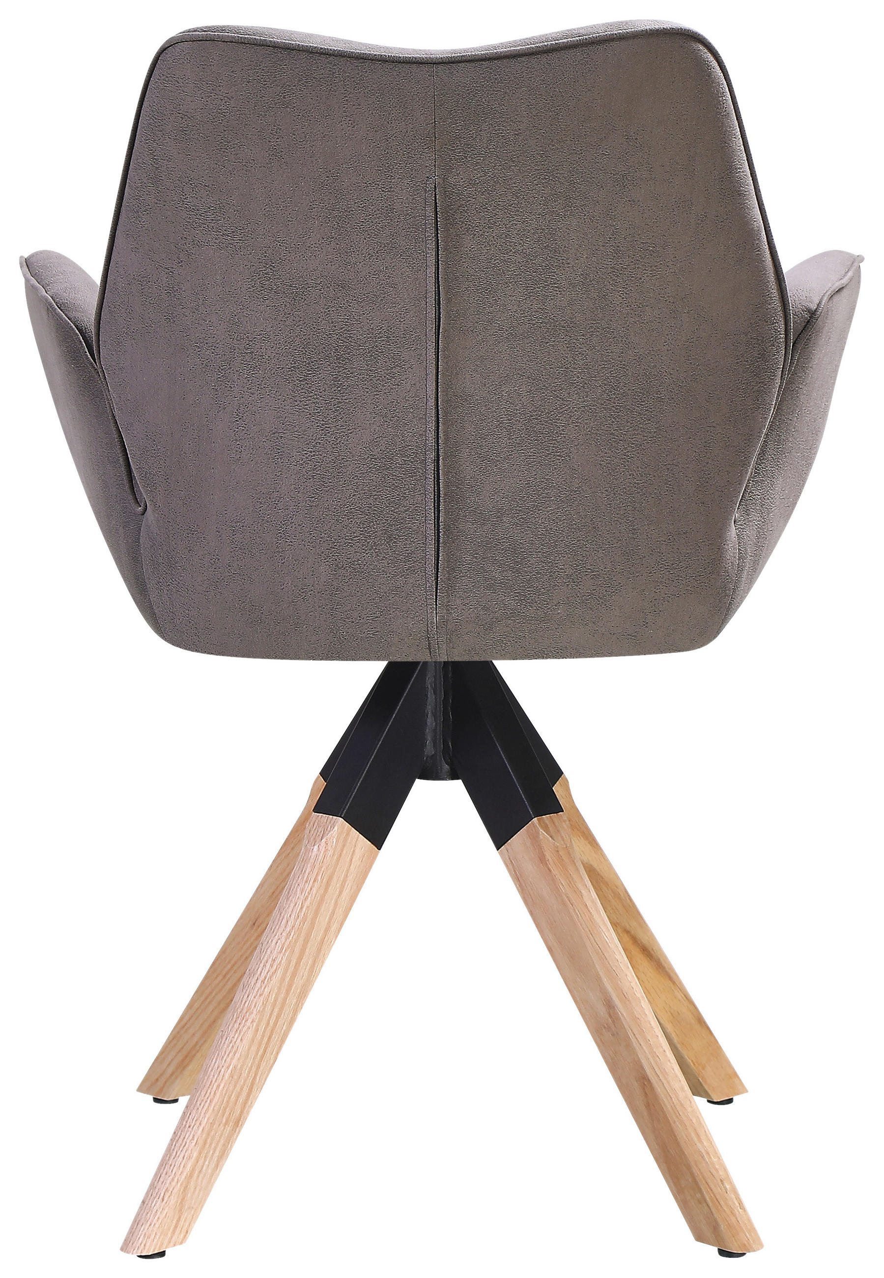 ARMLEHNSTUHL  in Webstoff  - Anthrazit/Naturfarben, MODERN, Holz/Textil (61/86/62cm) - Livetastic