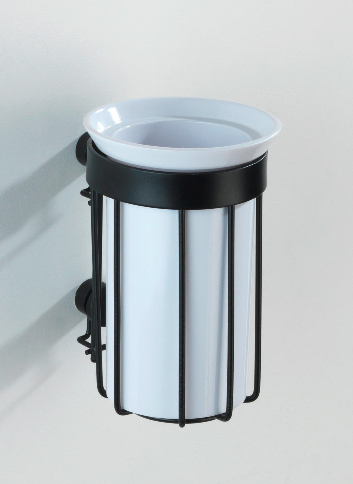 TANDBORSTGLAS metall, plast  - vit/svart, Basics, metall/plast (9/12/8cm)