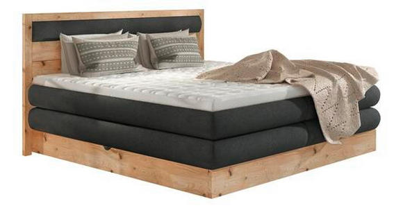 BOXSPRINGBETT 180/200 cm  in Anthrazit, Eichefarben  - Eichefarben/Anthrazit, Natur, Holz/Holzwerkstoff (180/200cm) - Valnatura