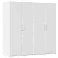 DREHTÜRENSCHRANK 201/197/60 cm,  in Weiß, 4 Tür(en)  - Weiß, Design, Holzwerkstoff/Kunststoff (201/197/60cm) - Novel