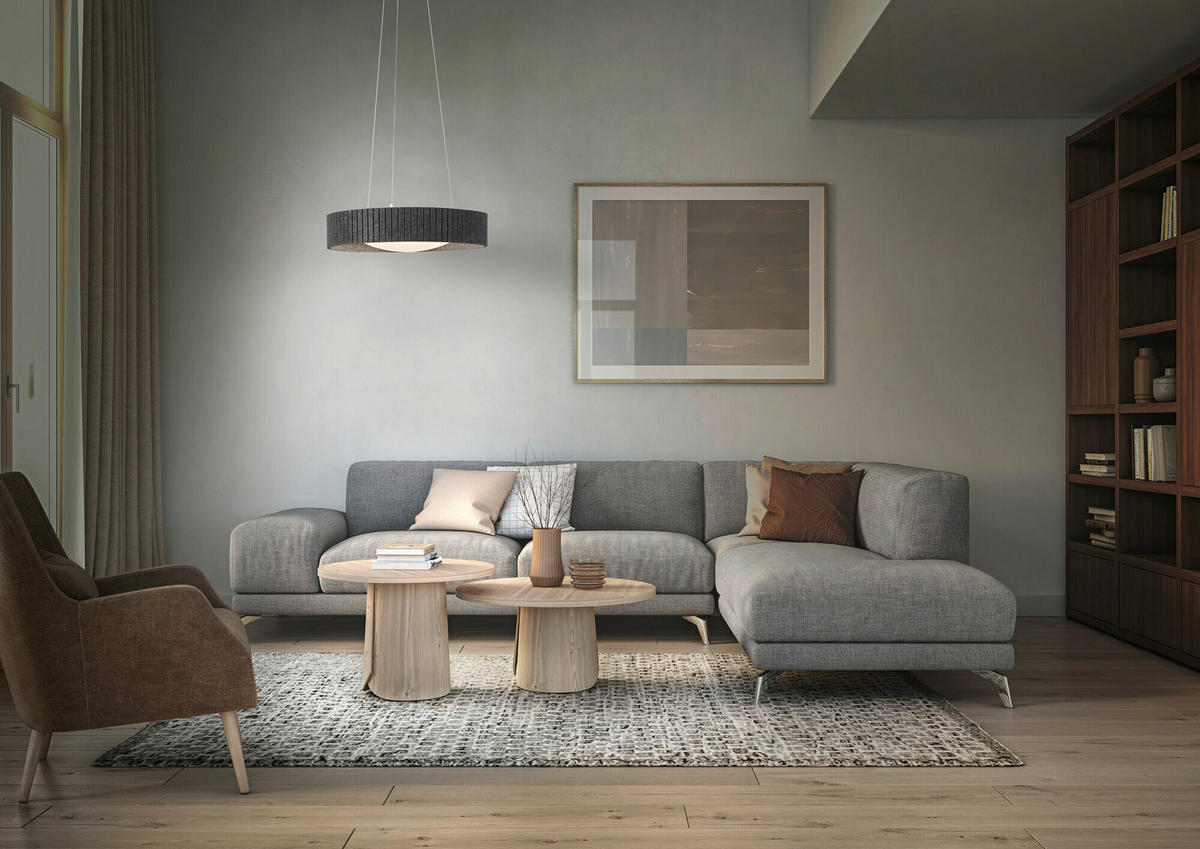 LED-PENDELLEUCHTE 50/150 cm   - Dunkelgrau, Natur, Kunststoff/Textil (50/150cm) - Ledvance