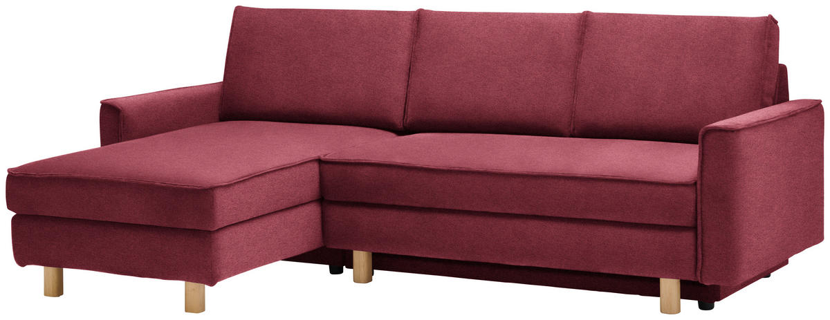 ECKSOFA in Chenille Bordeaux  170/237 cm  - Eichefarben/Bordeaux, KONVENTIONELL, Holz/Textil (170/237cm) - Sedda